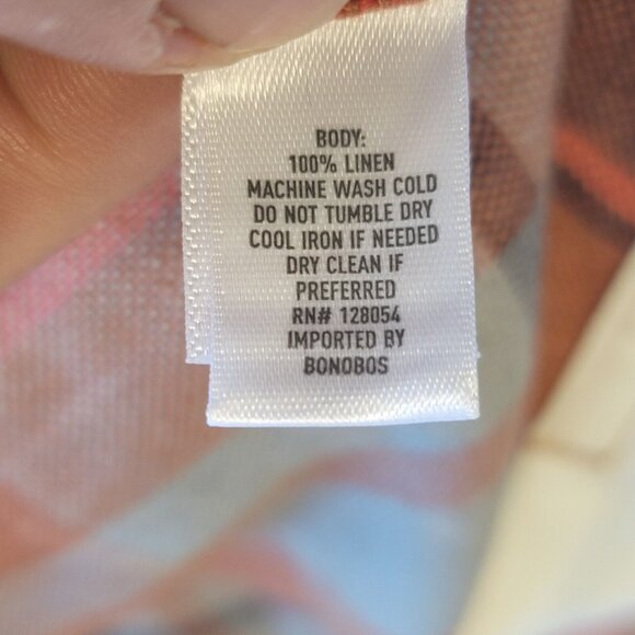 Bonobos Jacket Mens Medium Rust Plaid Linen‎ Anorak Pullover Lightweight NWOT - Picture 6 of 12